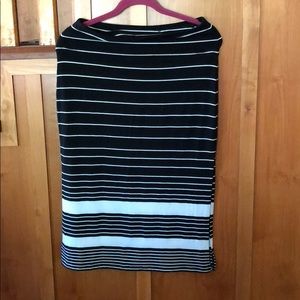 ATHLETA Black white heavy jersey striped skirt Sm